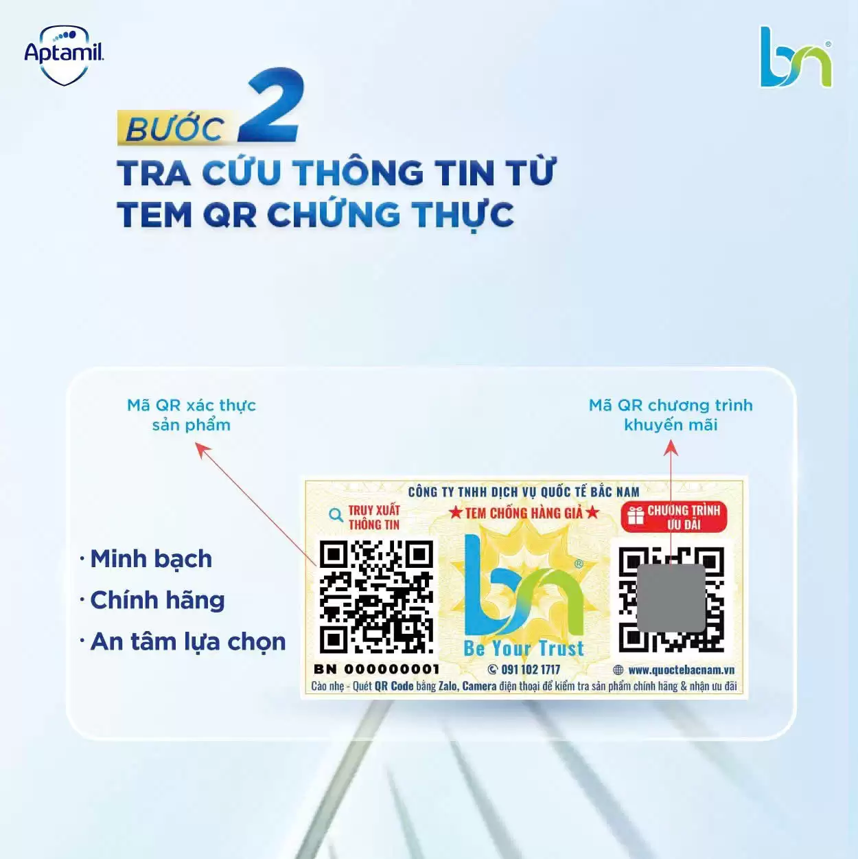 Bước 2 nhận biết Aptamil Úc chuẩn