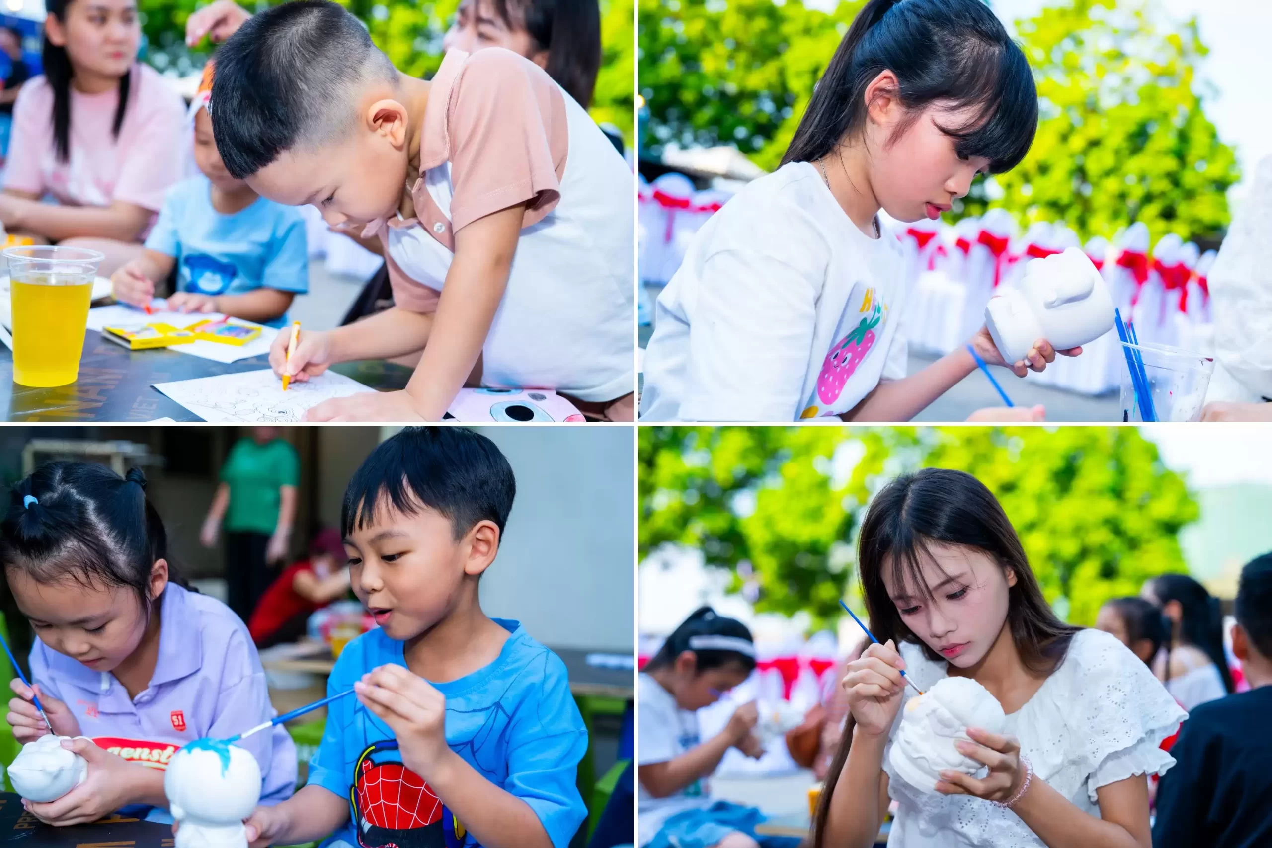Các bé tô tượng