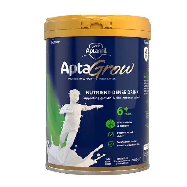 Sữa AptaGrow 6+ hộp 900g dành cho trẻ từ 6 tuổi trở lên