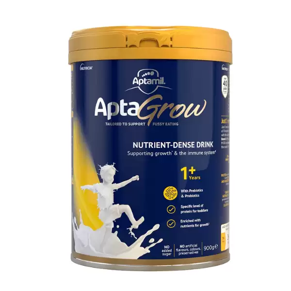 Sữa AptaGrow 1+ hộp 900g dành cho bé từ 1 - 3 tuổi